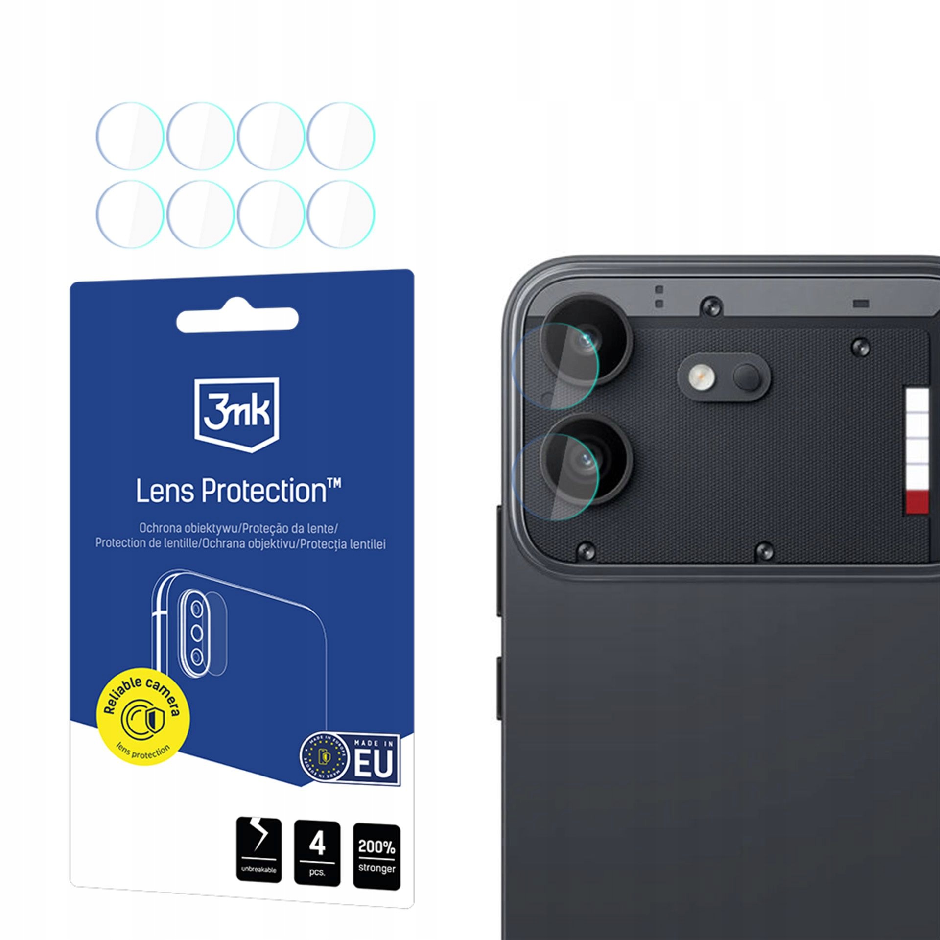 4x Szkło na obiektyw aparatu do Nothing Phone (4b) 3mk Lens Protection