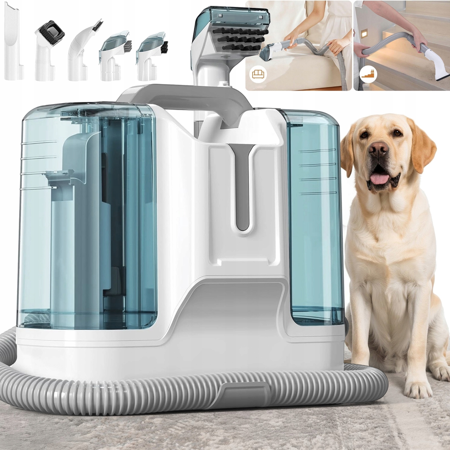 Vysavač 450W Čalounění/koberce Dvě Nádrže Silný 1800ML 600ML