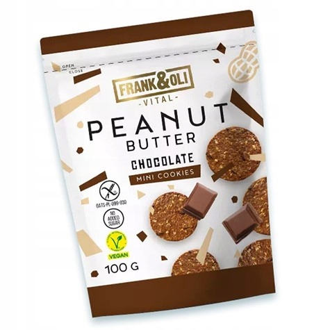 Mini ciasteczka z masłem orzechowym i czekoladą 100g Frank&Oli
