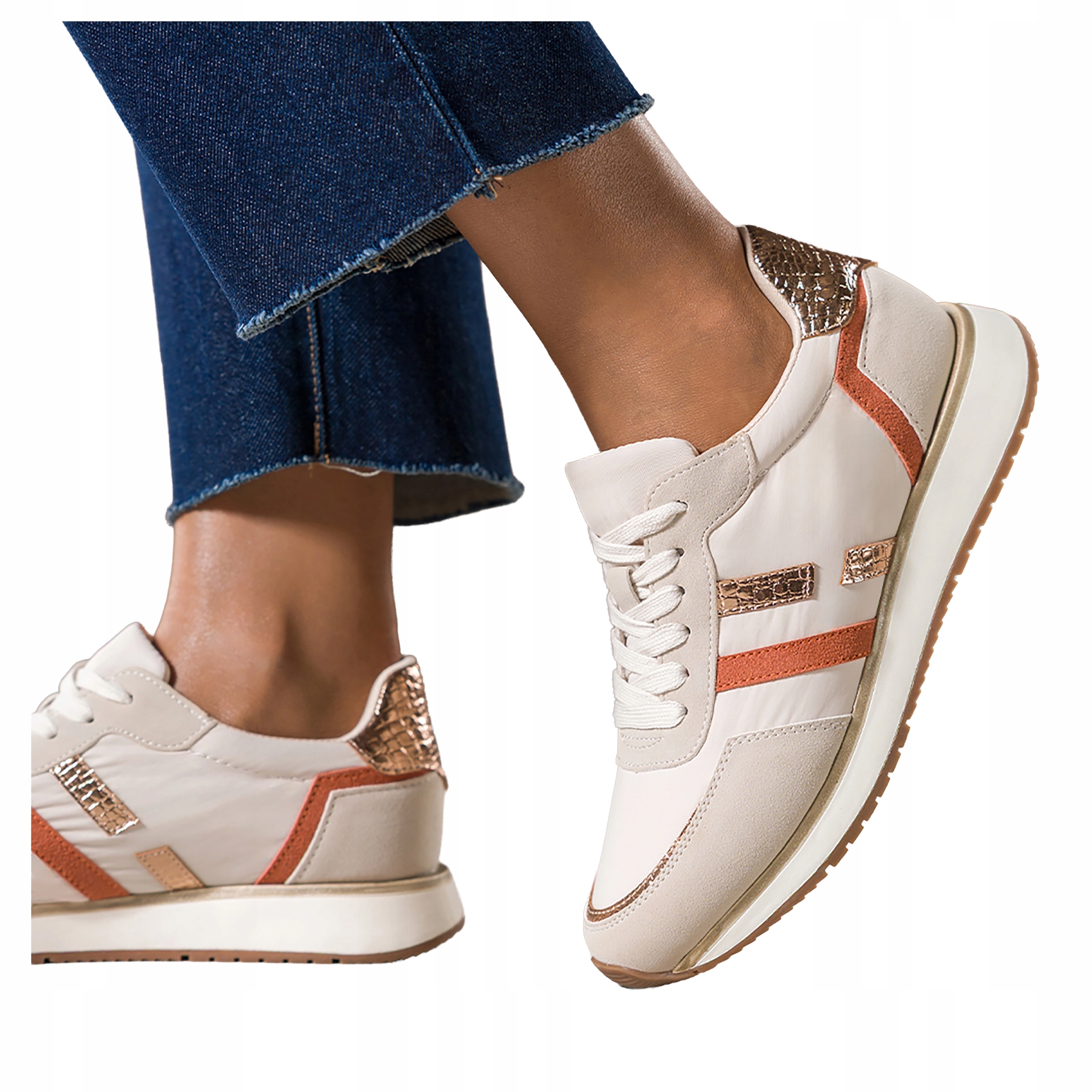 Béžové dámské šněrovací tenisky na platformě, pohodlné, sportovní, velikost 41