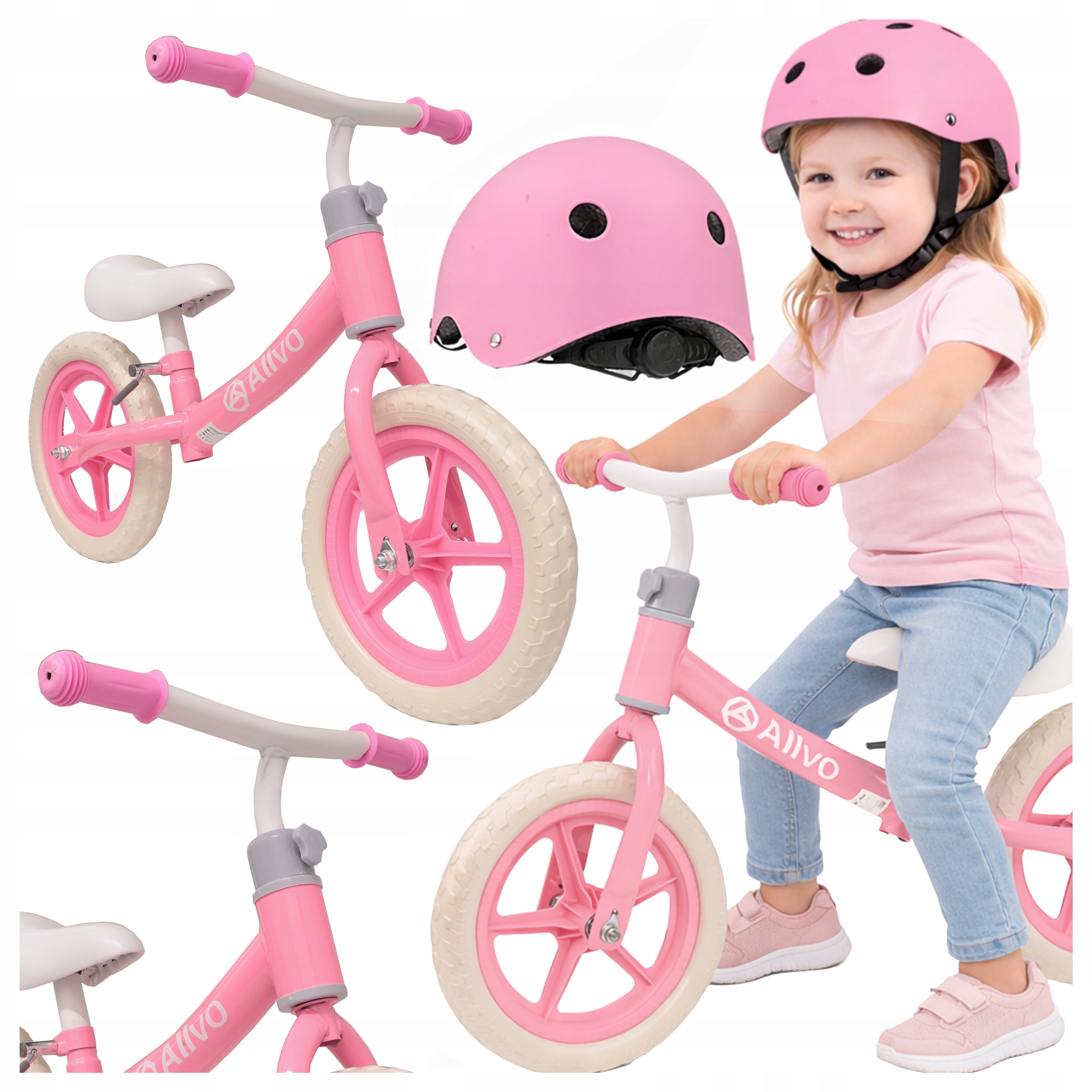 Rowerek Biegowy Rowerek Dziecięcy Rower Koła 12'' Dla 2 Latka Zestaw Kask