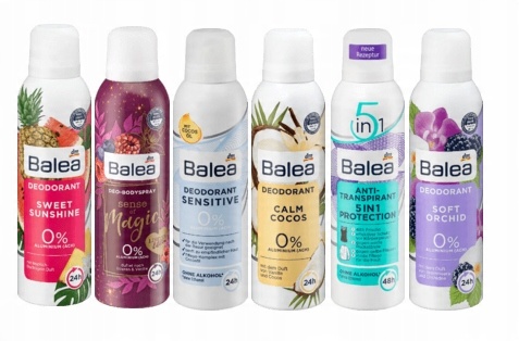 

Balea Dezodorant Antyperspirant Zestaw 6 zapachów