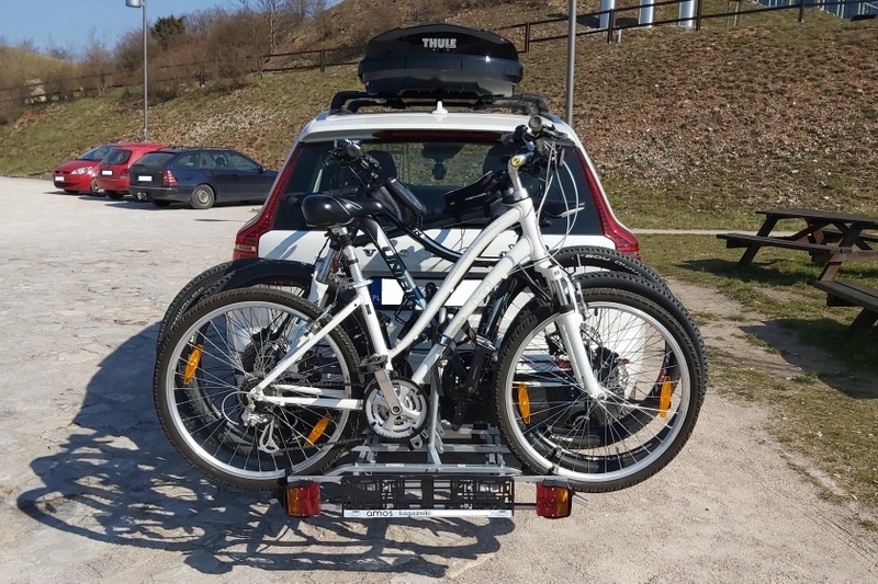 Platforma rowerowa Amos TYTAN 3 PLUS na 3 rowery Kolor srebrny