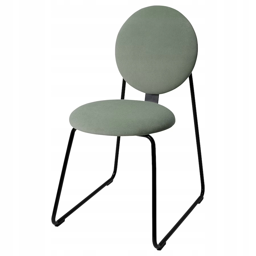 Ikea Manhult Stolička čierna/Hakebo šedozelená