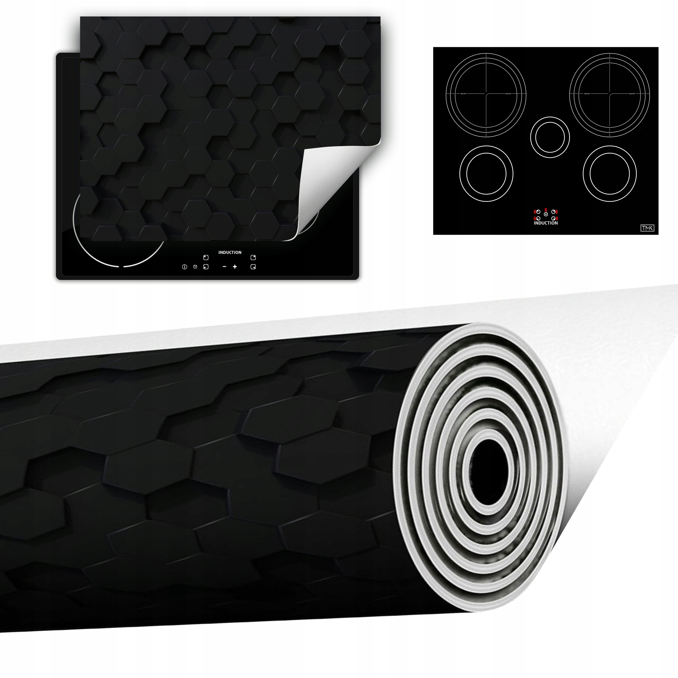 Vinylová Podložka Do Kuchyně Více Místa 70x52 černá 3D