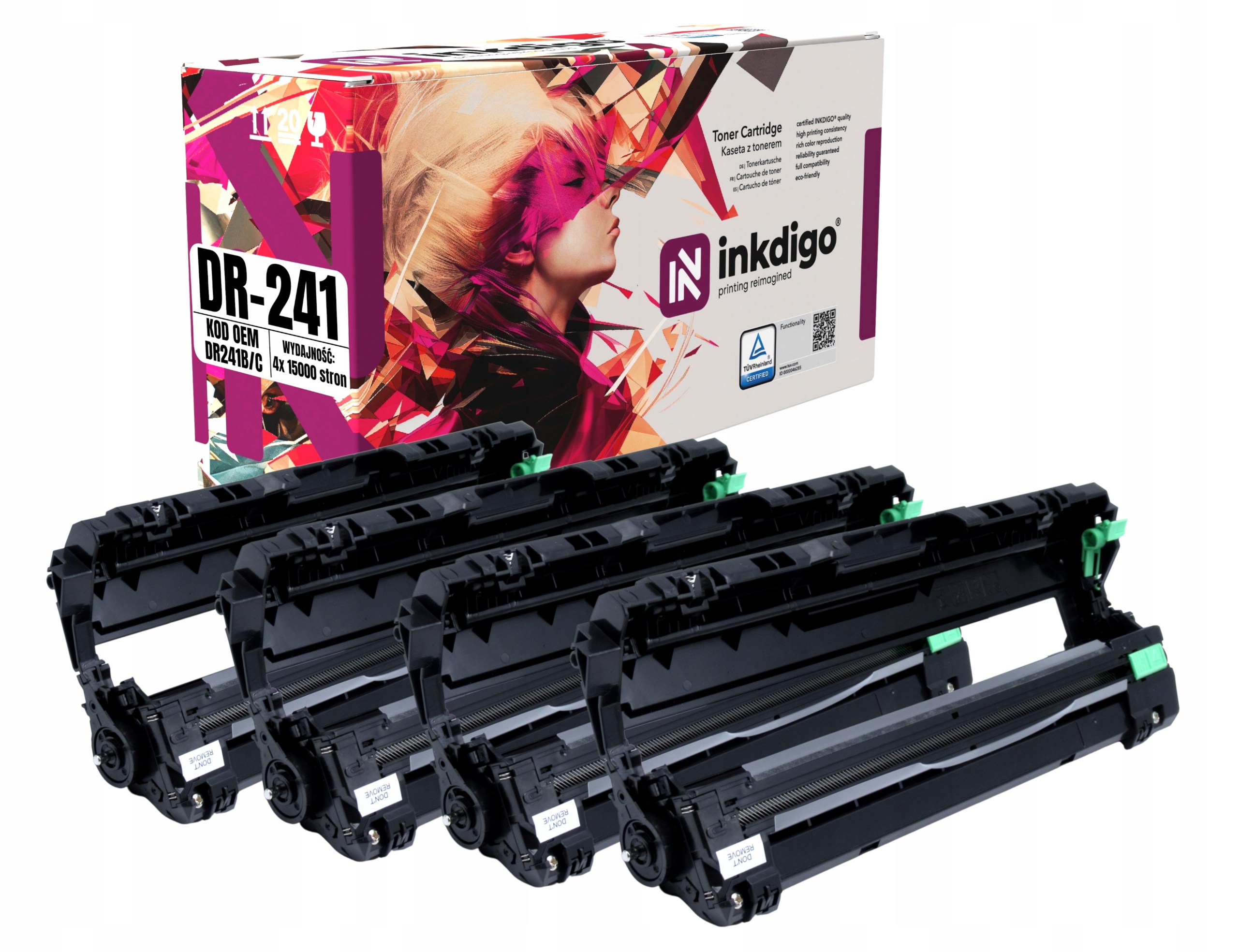 Sada 4 Náhradních Bubnů DR241 Pro Brother DCP-9015CDW DCP-9020CDW