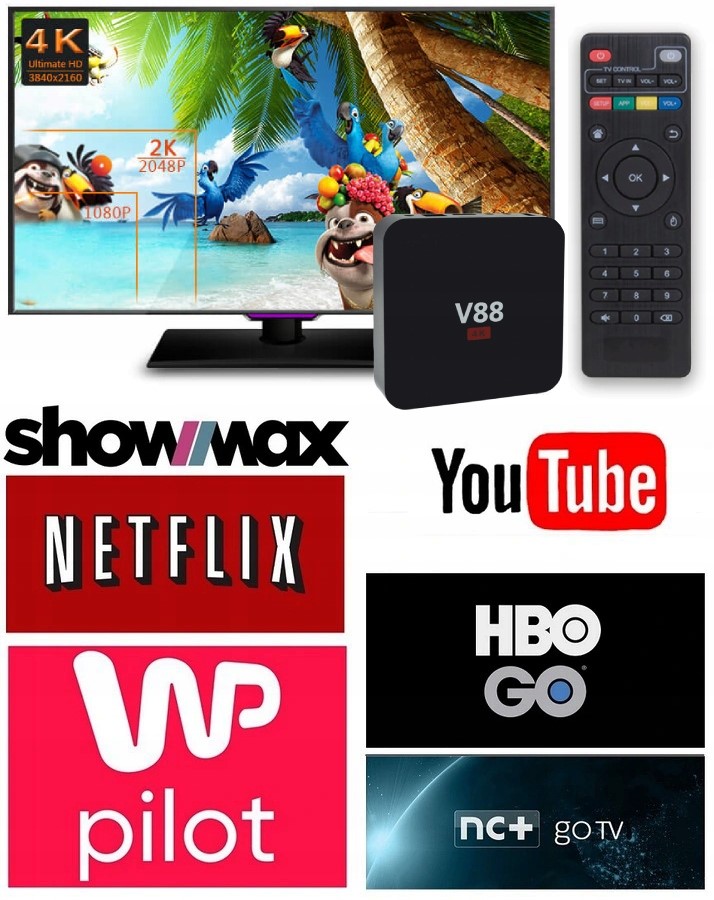 ODTWARZACZ MULTIMEDIALNY SMART TV BOX SCISHION ANDROID 10.1 V88 PRZYSTAWKA Marka Scishion