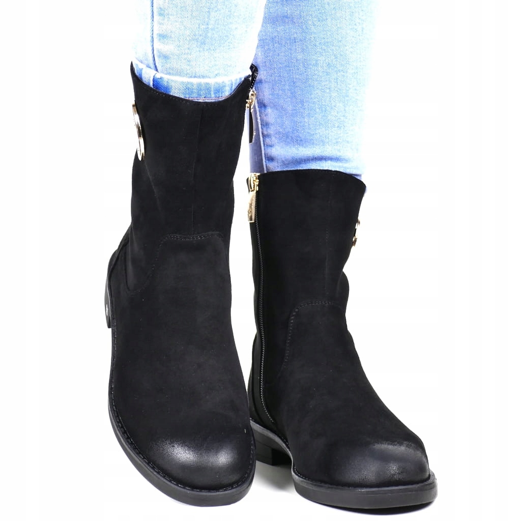 Dámské Boty Kotníkové Boty Zateplené Černé Potocki