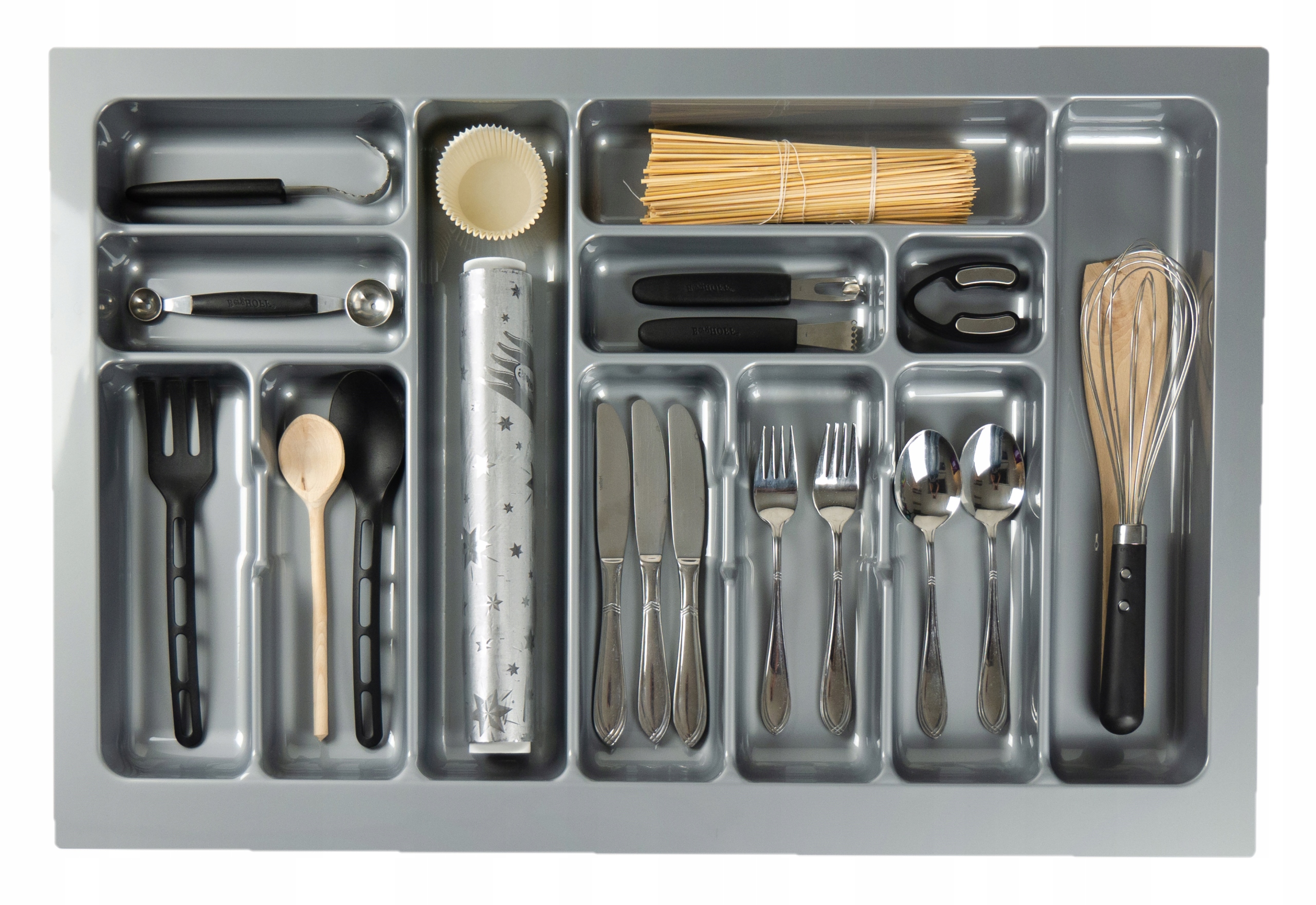 

Wkład Na Sztućce Organizer Do Szuflady 80cm Szary