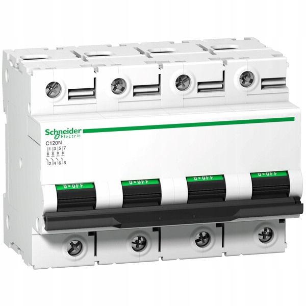 Schneider Elektrický nadprúdový vypínač Acti9 C120N 4P 80A A9N18372