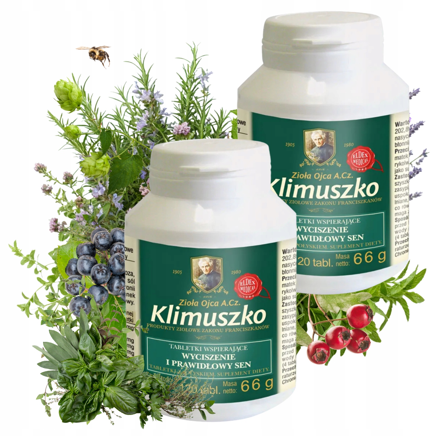 Klimuszko Tabletki ziołowe Wspierające wyciszenie prawidłowy sen 120szt x2