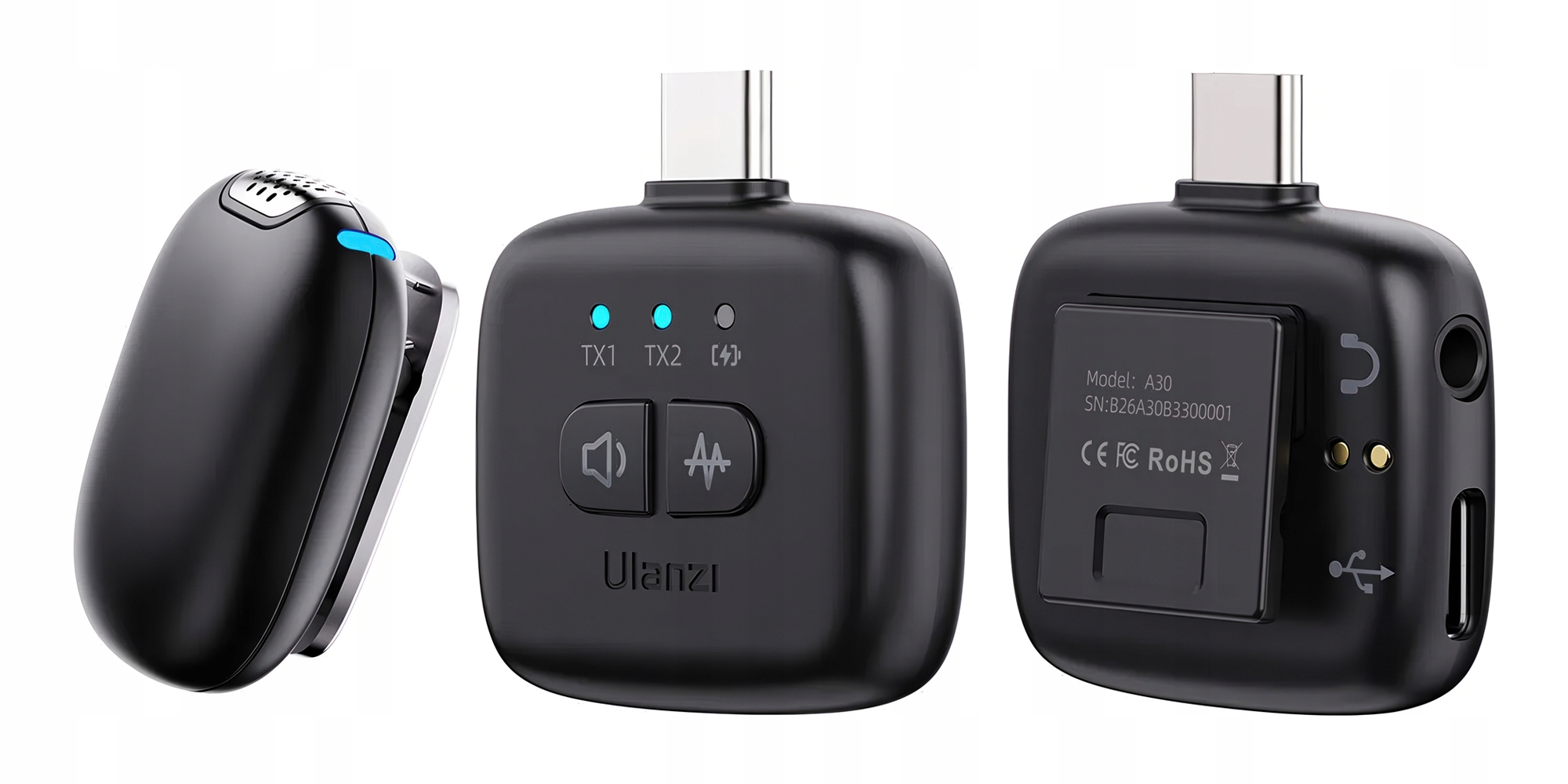 Mikrofon Bezdrátový dosah 50 m pro vlogové konference rozhovorů TikTok Ig