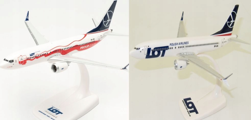 Sada 2 ks Model Boeing 737MAX8 Lot Sp-lva Sp-lvd 1:200