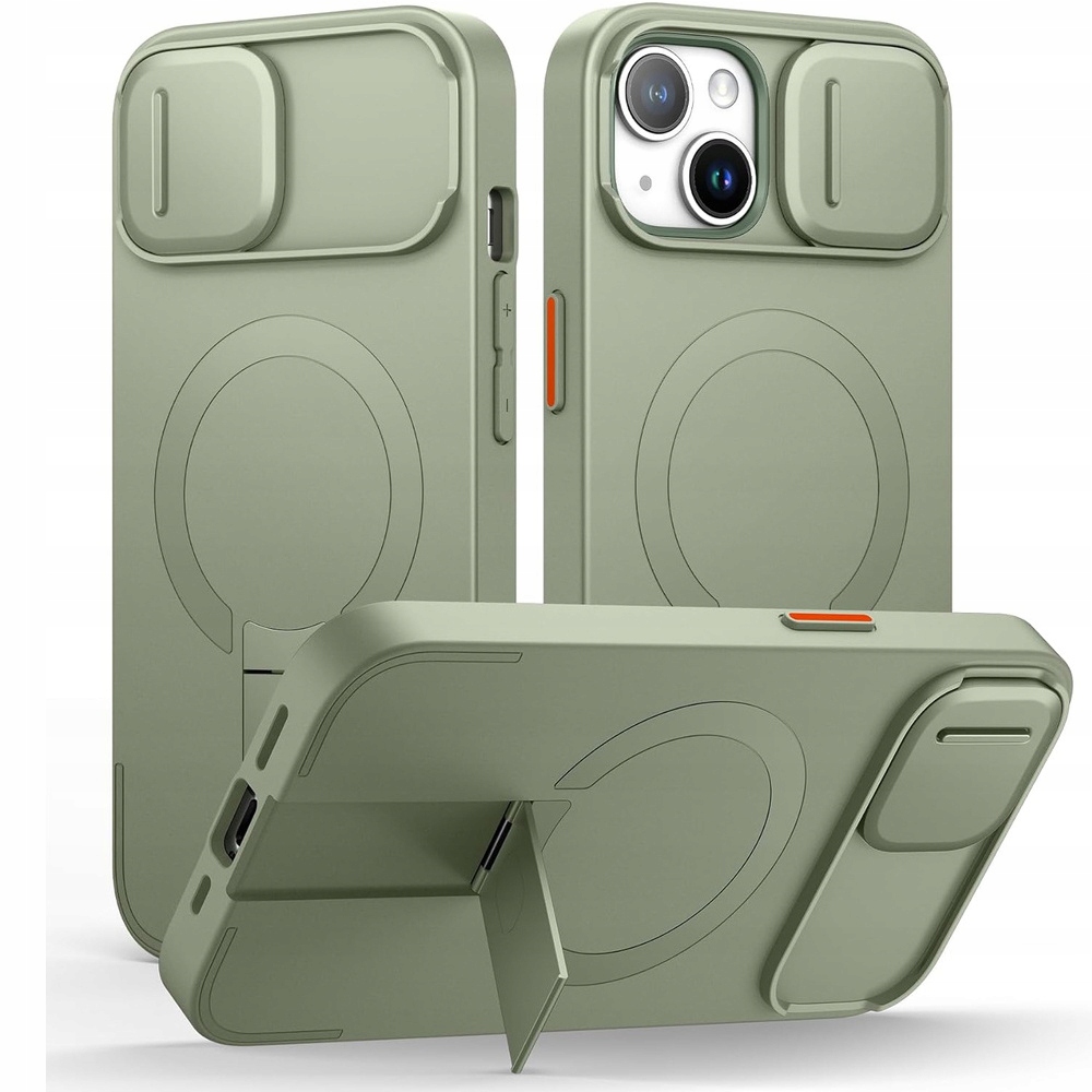 Pouzdro Suritch pro iPhone 15, ochrana fotoaparátu pro MagSafe, stojánek na pouzdro