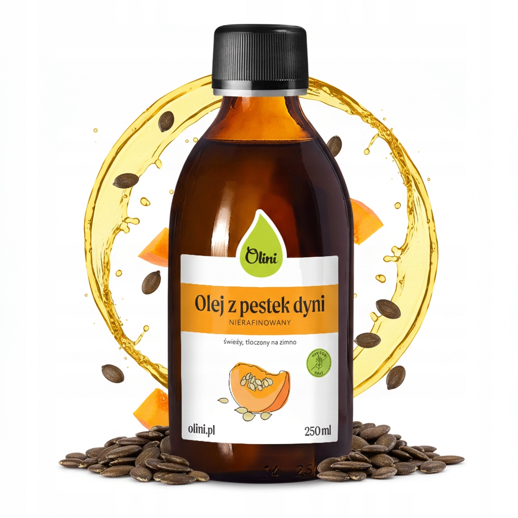 Levně Dýňový olej lisovaný za studena z polské jader Olini 250 ml