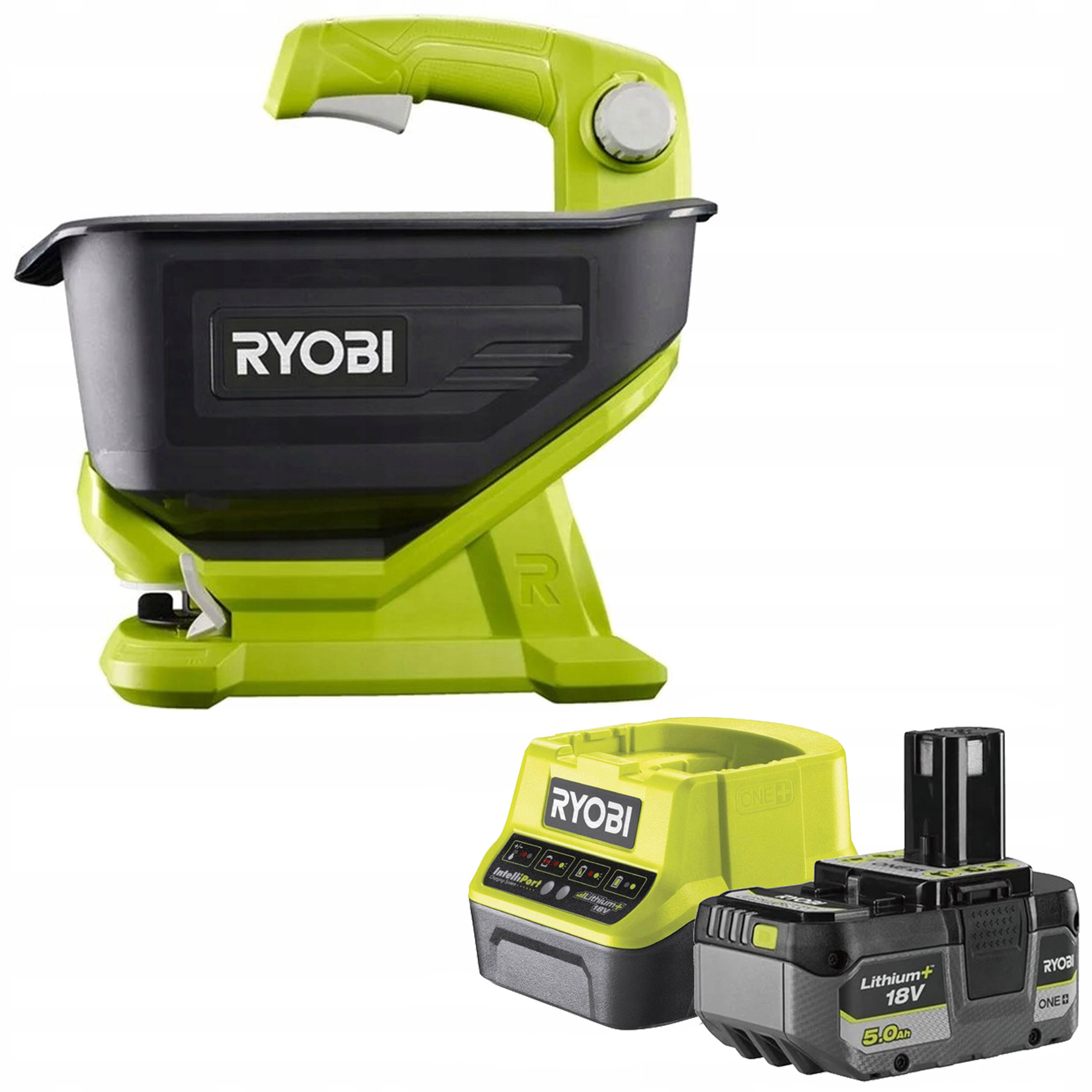 Ryobi Akumulátorový Sejací Stroj Rozsievač 4LITRE OSS1800 Nabíjanie Aku 5Ah