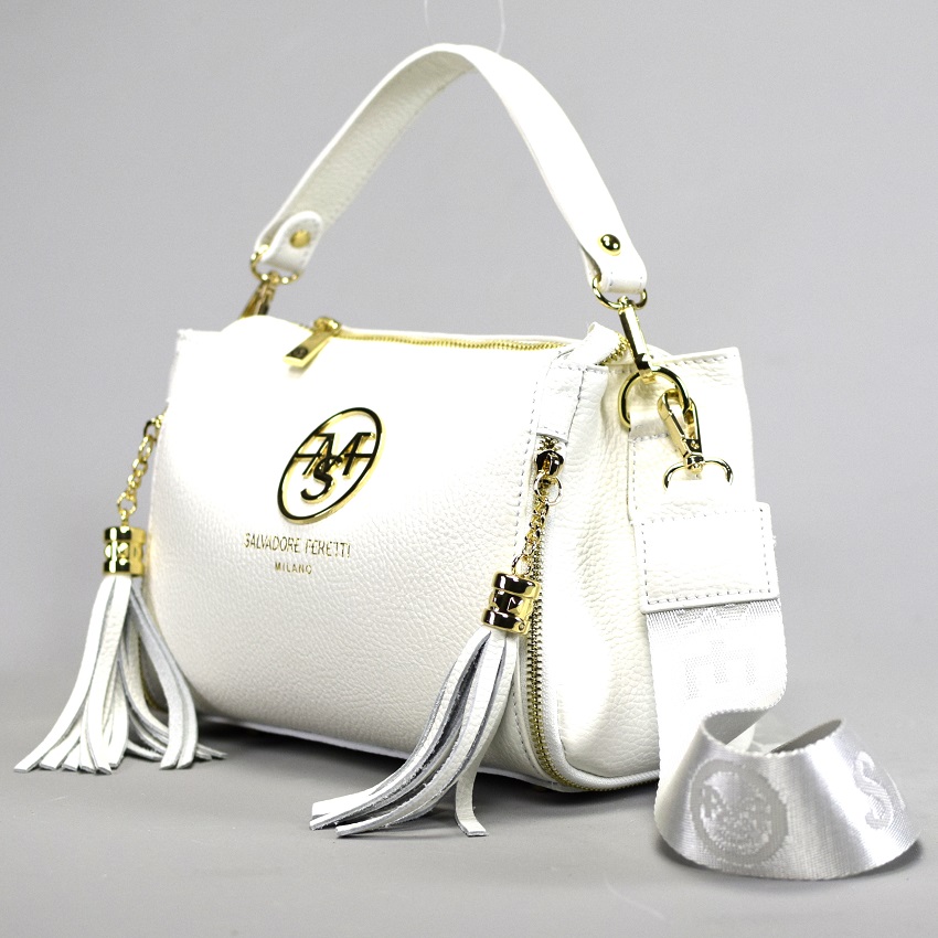 TOREBKA SKÓRA NAT. SALVADORE FERETTI BIAŁA 783P Marka inna