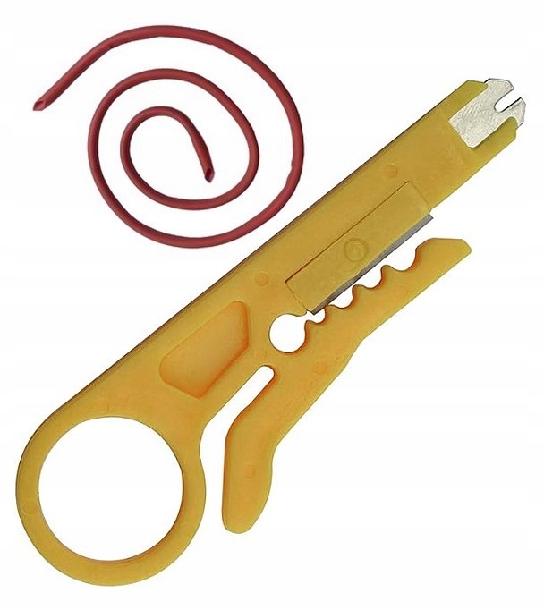 ŚCIĄGACZ IZOLACJI nóż DO SKRĘTKI UTP / STP + WCISKACZ LSA