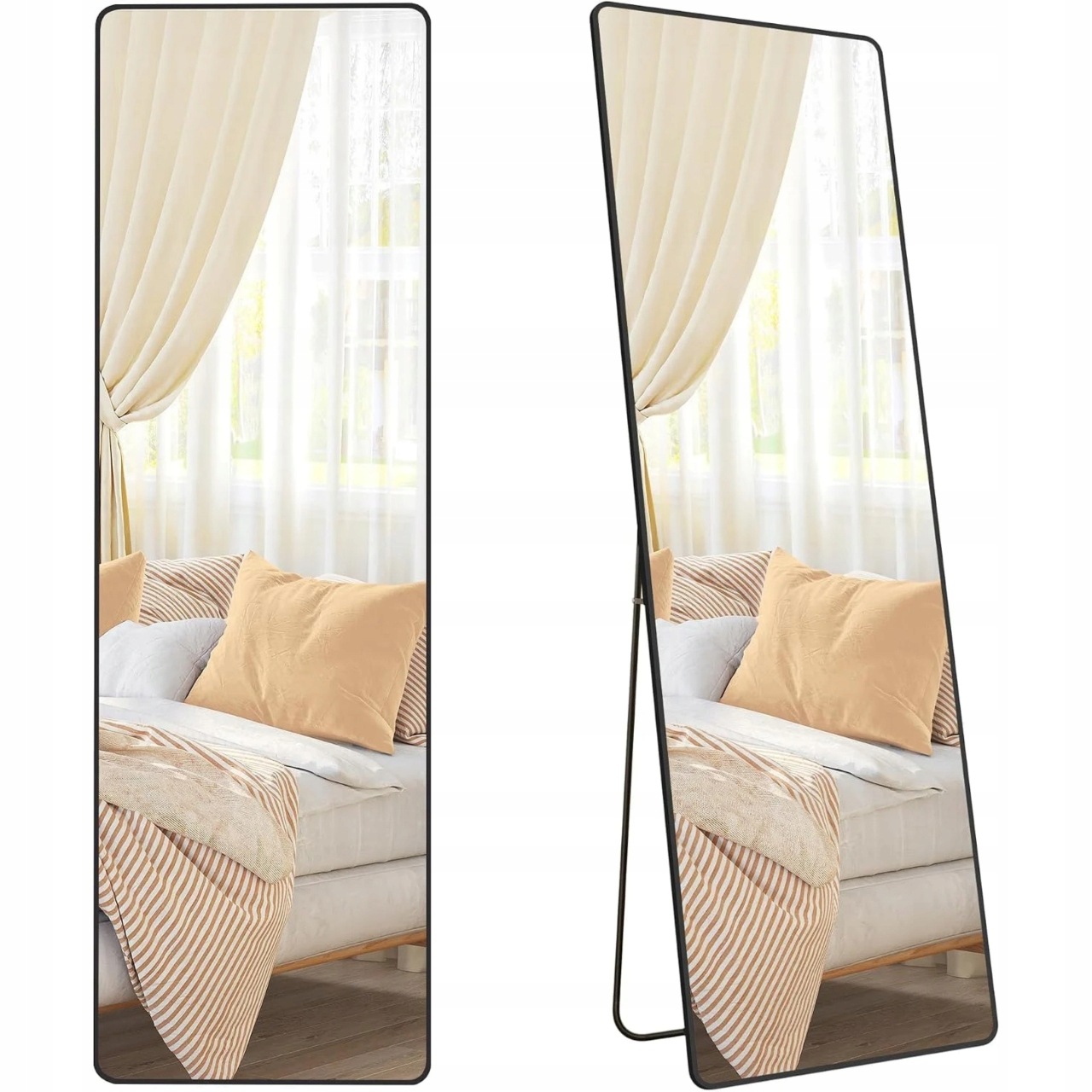 Velké zrcadlo o rozměrech 160 x 50 cm, obdélníkové, vhodné do obývacího pokoje, ložnice, loft