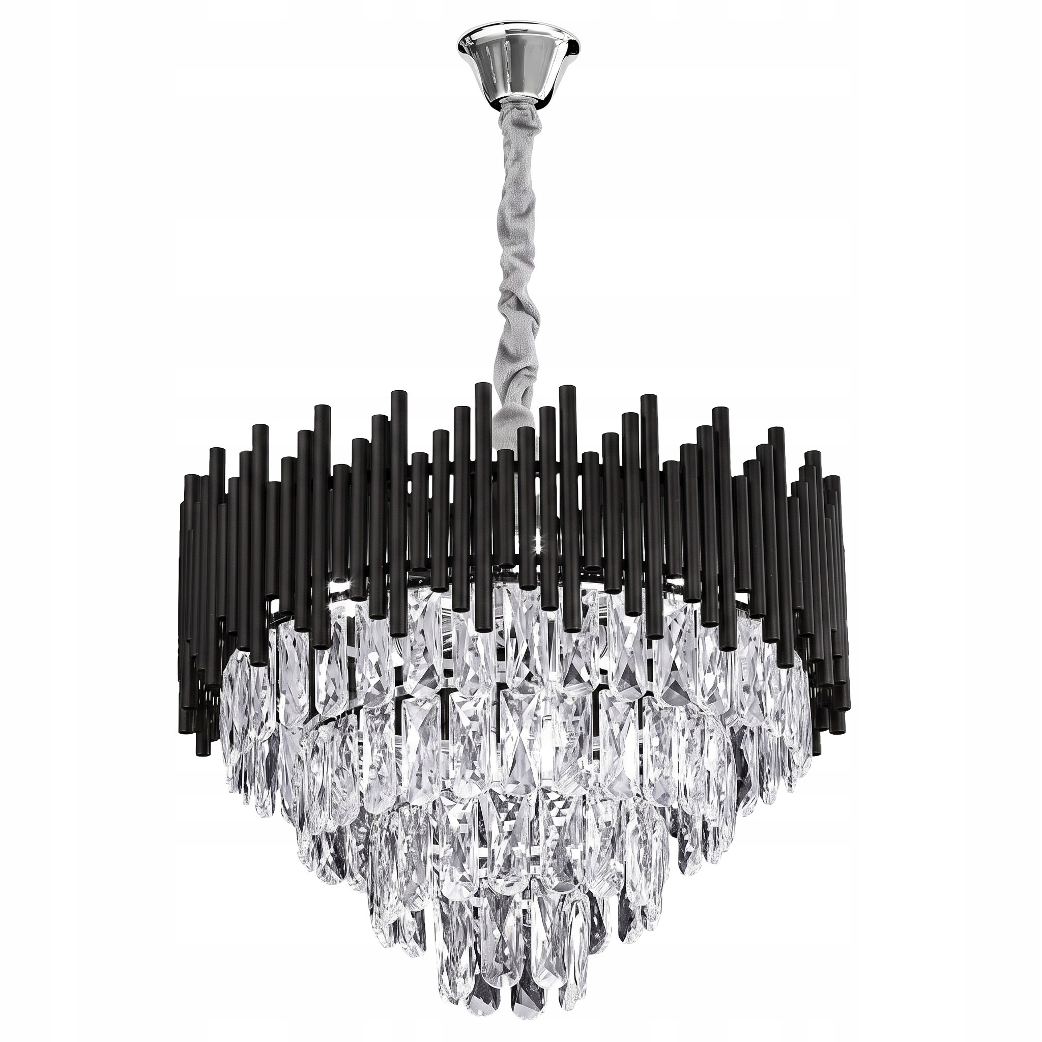 Závesná lampa Luster Čierna Kryštál Glamour Do Obývačky 7 x E14 Toolight