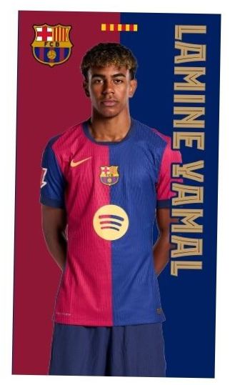Ręcznik plażowy Lamine Yamal Fc Barcelona 140x70 oficjalny kolekcja klubowa