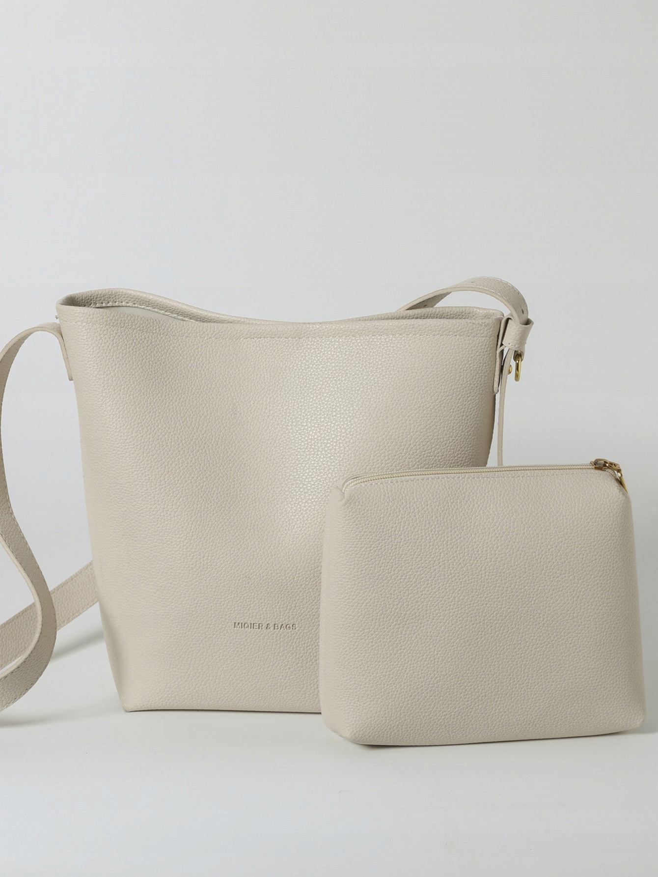 SHEIN BIAŁA MODNA TORBA NA RAMIĘ Z KOSMETYCZKĄ 034