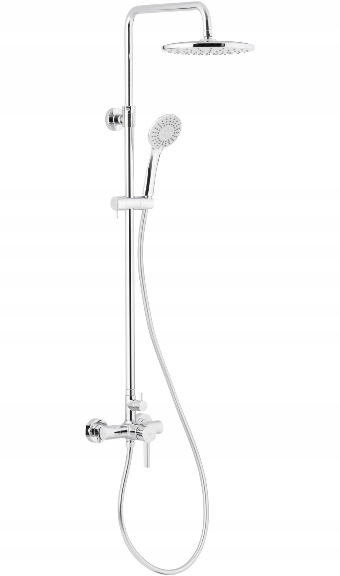 Deszczownica Moza z baterią natryskową 225 mm, długość węża 1500 mm, chrom