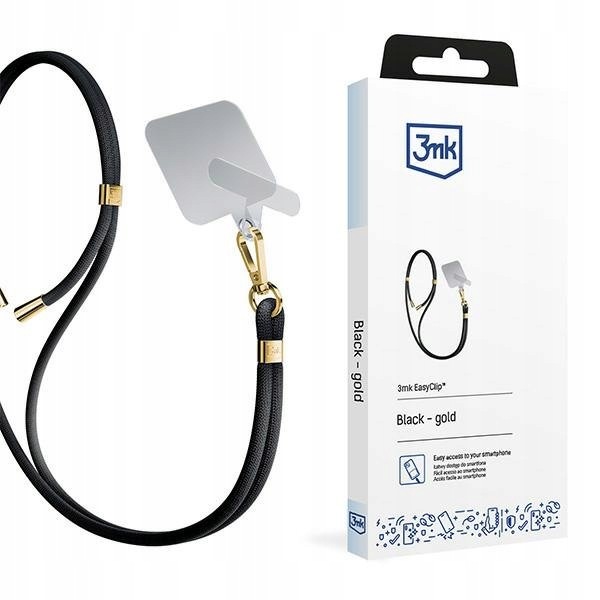 3MK EasyClip Black (gold)Smycz do telefonu