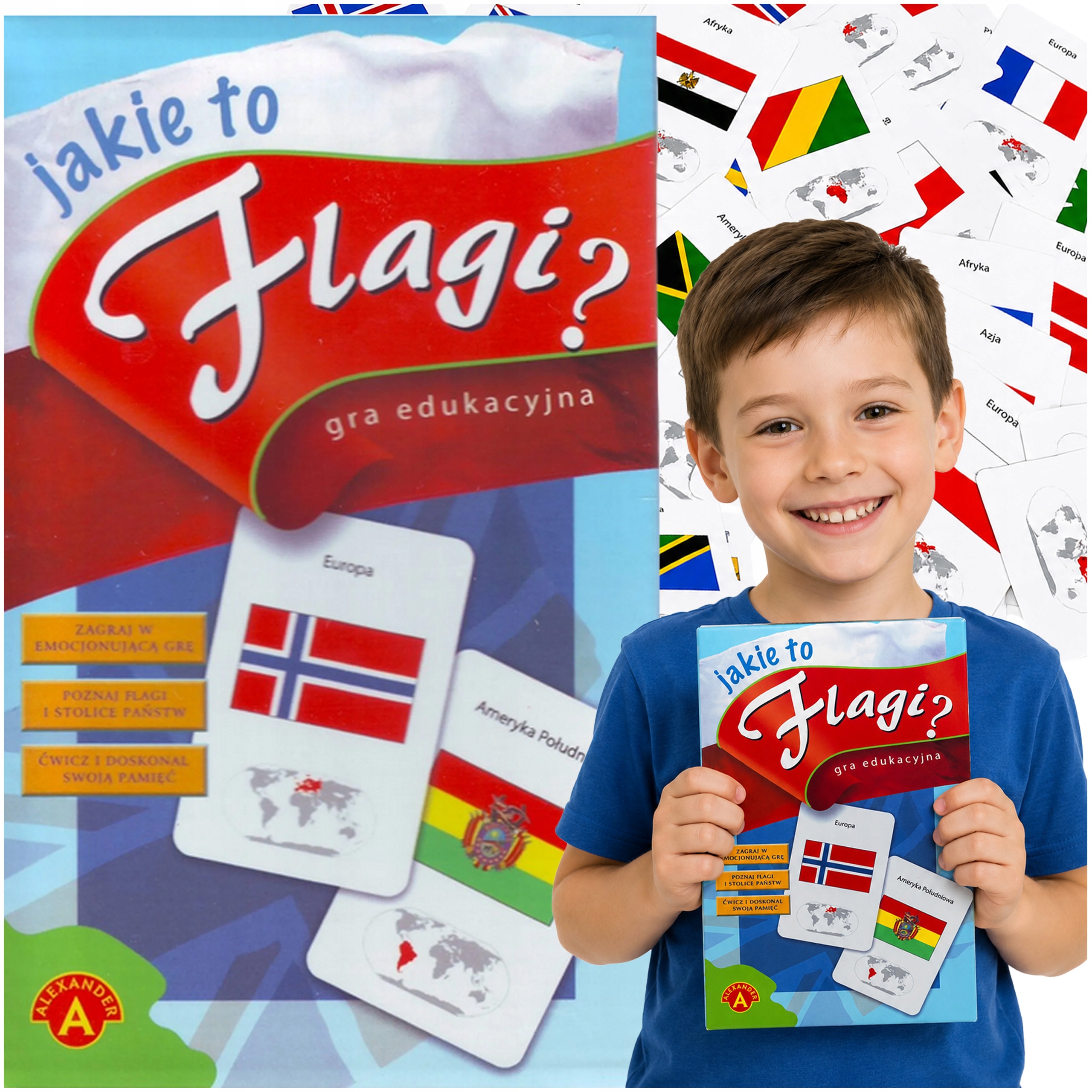 Planszówka Jakie to Flagi? Gry Planszowe Naukowe Edukacyjna Gra Familijna