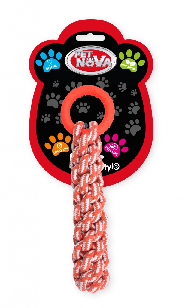

Pet Nova Zabawka Ring ze Sznurkiem 30cm Pomarańcz