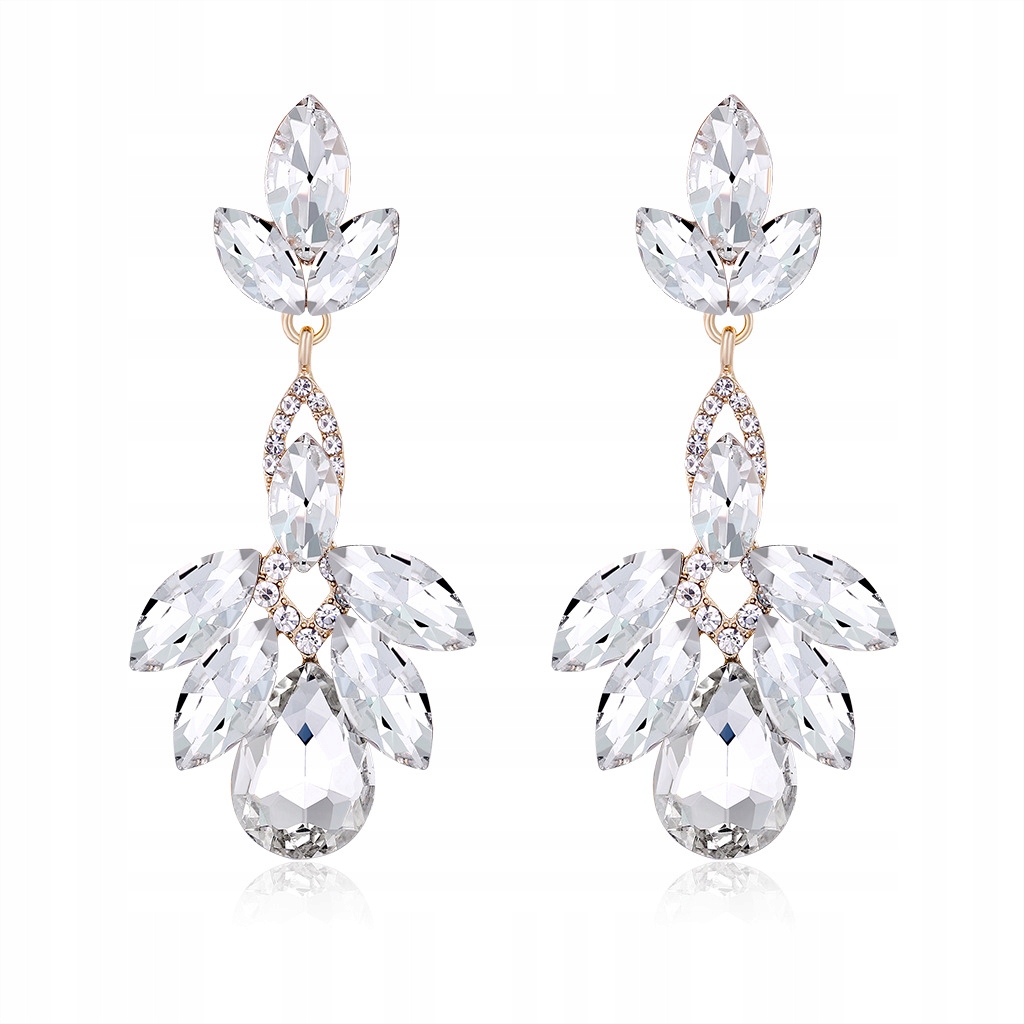 

Kolczyki białe z cyrkoniami kwiaty