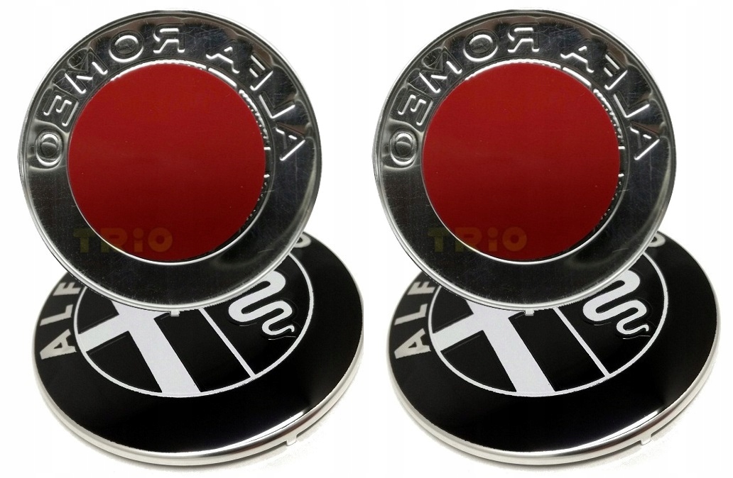 

Emblematy 2 sztuki czarne Alfa Romeo przód i tył