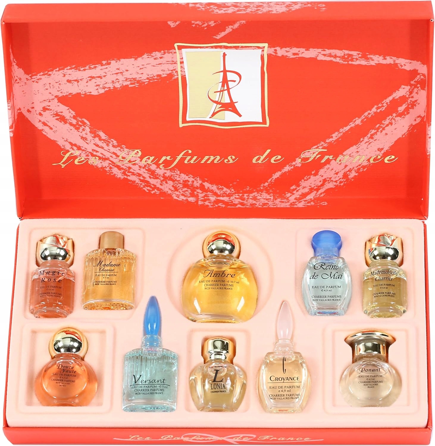 Charrier Parfums sada 10 miniatur parfémovaných květinových vod 53.7 ml