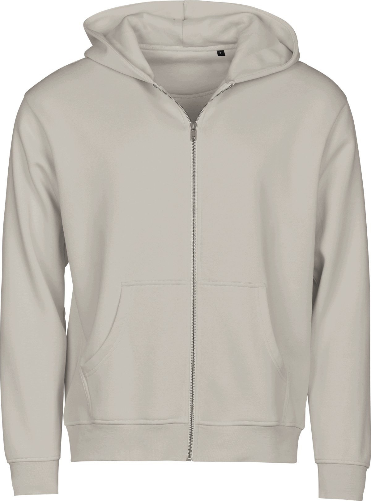 Mikina Unisex rozepínací s kapucí Unlabele Zip Tee Cementová vel. L