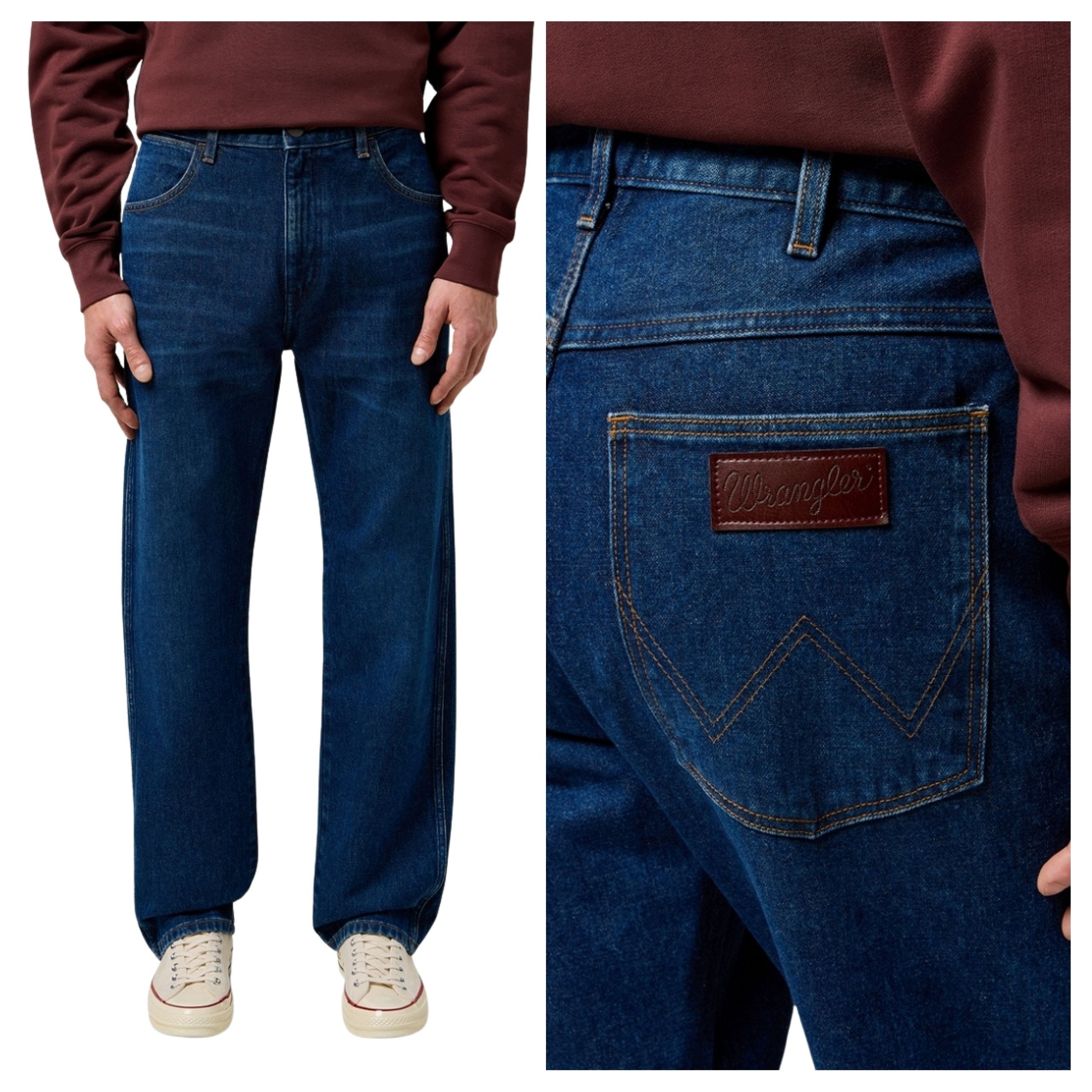 Pánské kalhoty Wrangler Frontier Straight Fit Jeans Polar Steel W32 L32