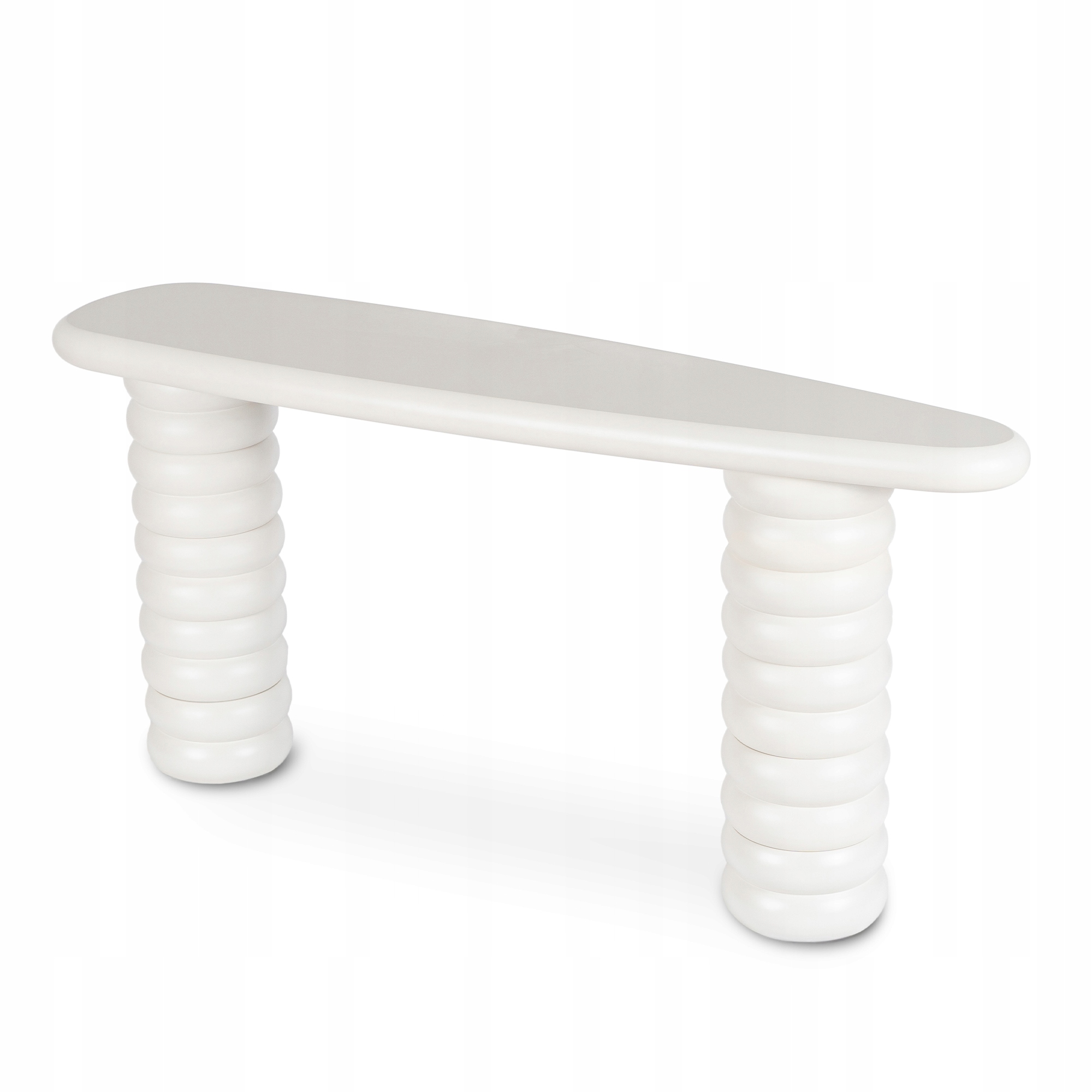 Konzolový Stolek do předsíně Bílá Oválná Obláček Moderní Japandi Gaston