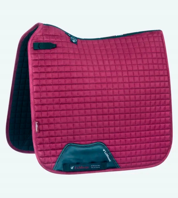Czaprak ujeżdżeniowy dla konia LeMieux Suede Dressage Square Mulberry S/m