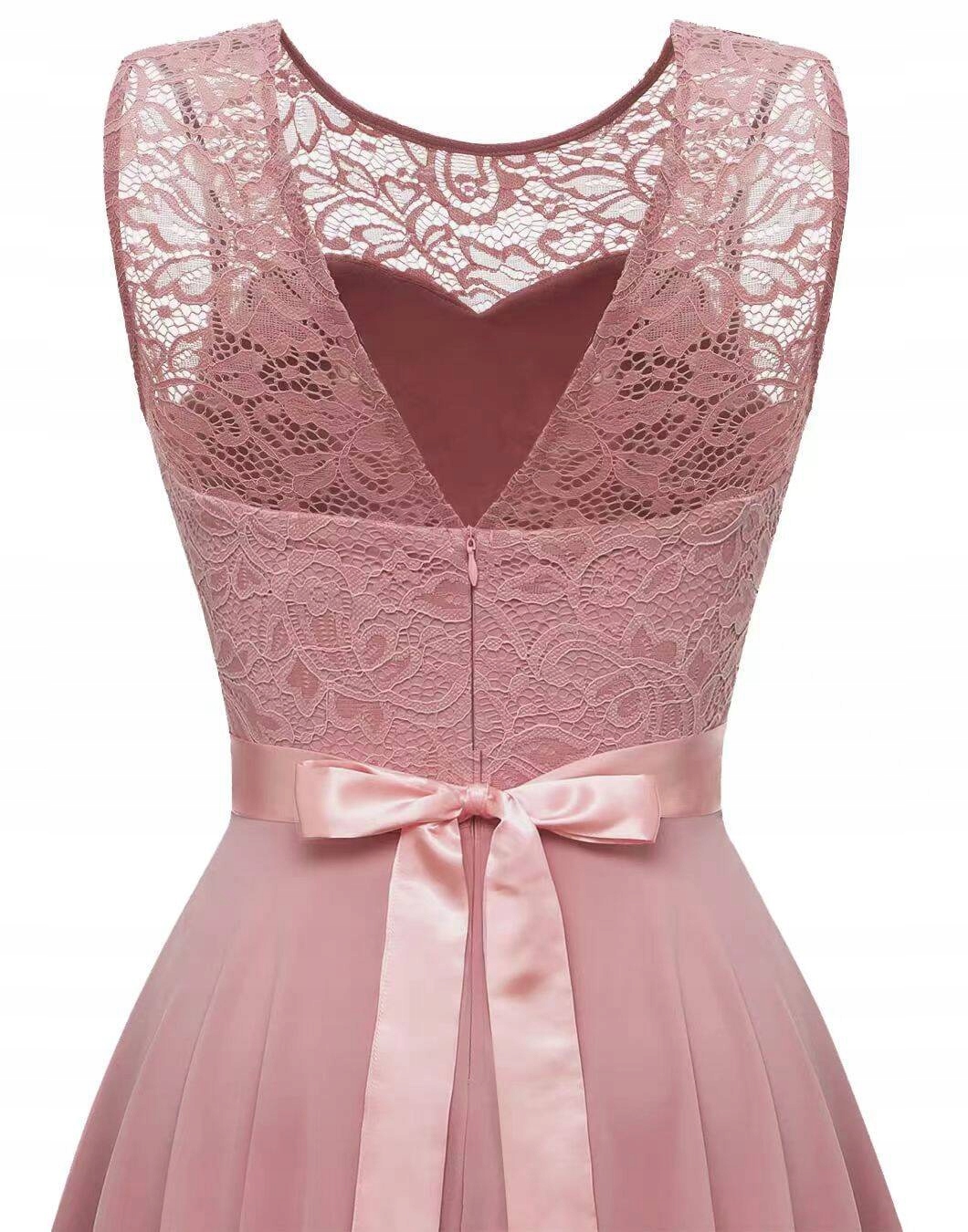 ELEGANCKA ŚLICZNA SUKIENKA ASYMETRYCZNA WESELE BAL Długość maxi