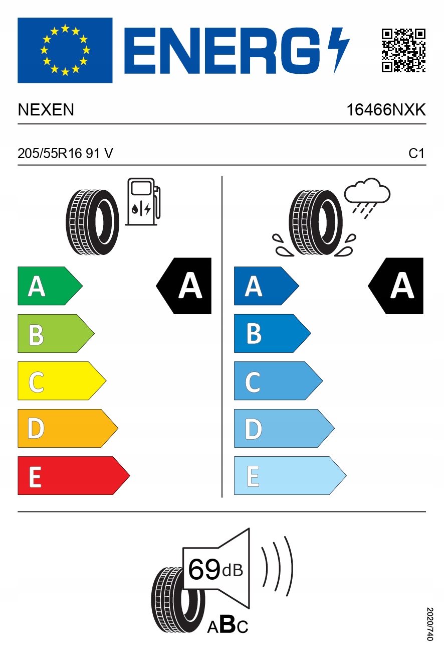 4x NEXEN 205/55R16 91V N'blue S letnie Średnica 16