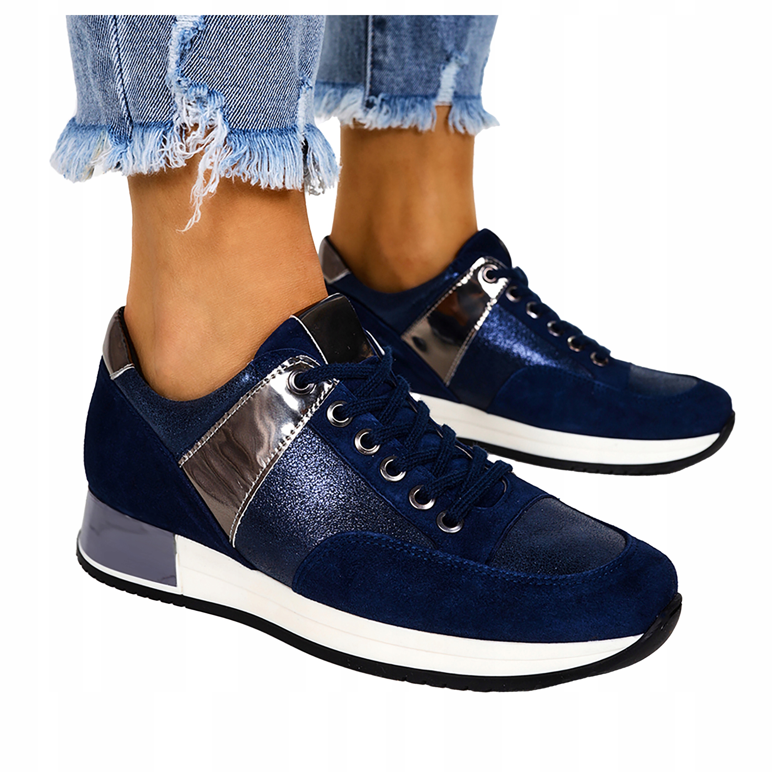 Tenisky Sportovní Kožené Polobotky Koturn 36