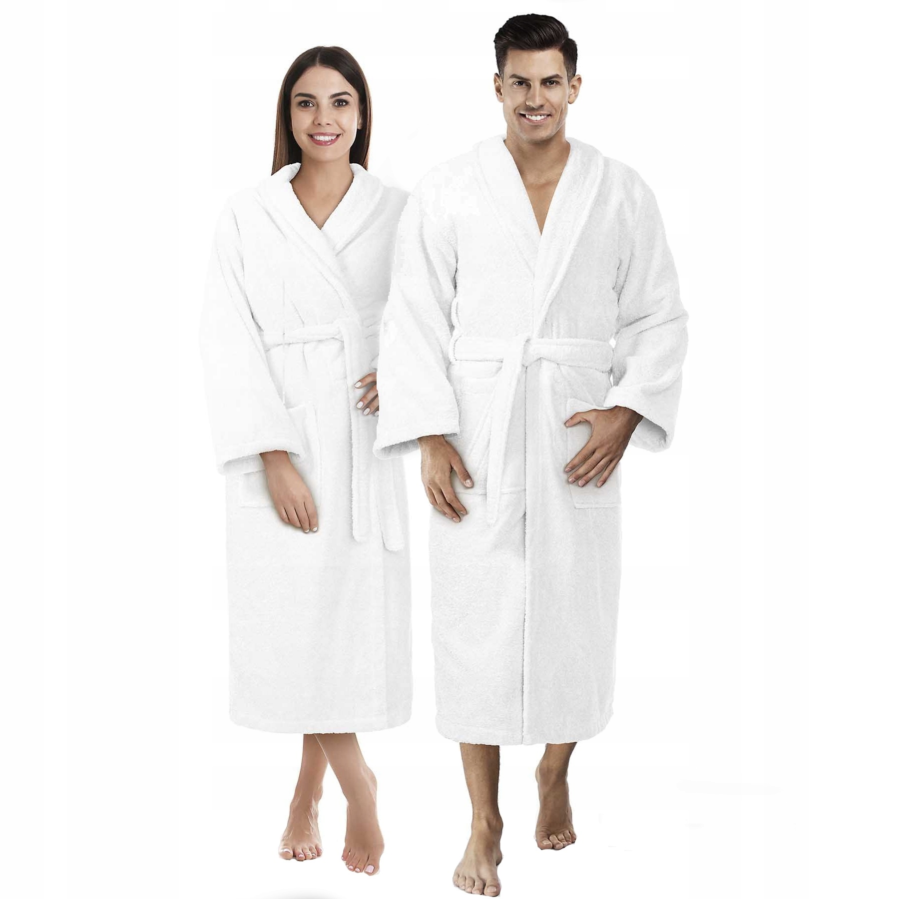 Dámský hotelový župan unisex froté se zavazováním, bílý, Xs