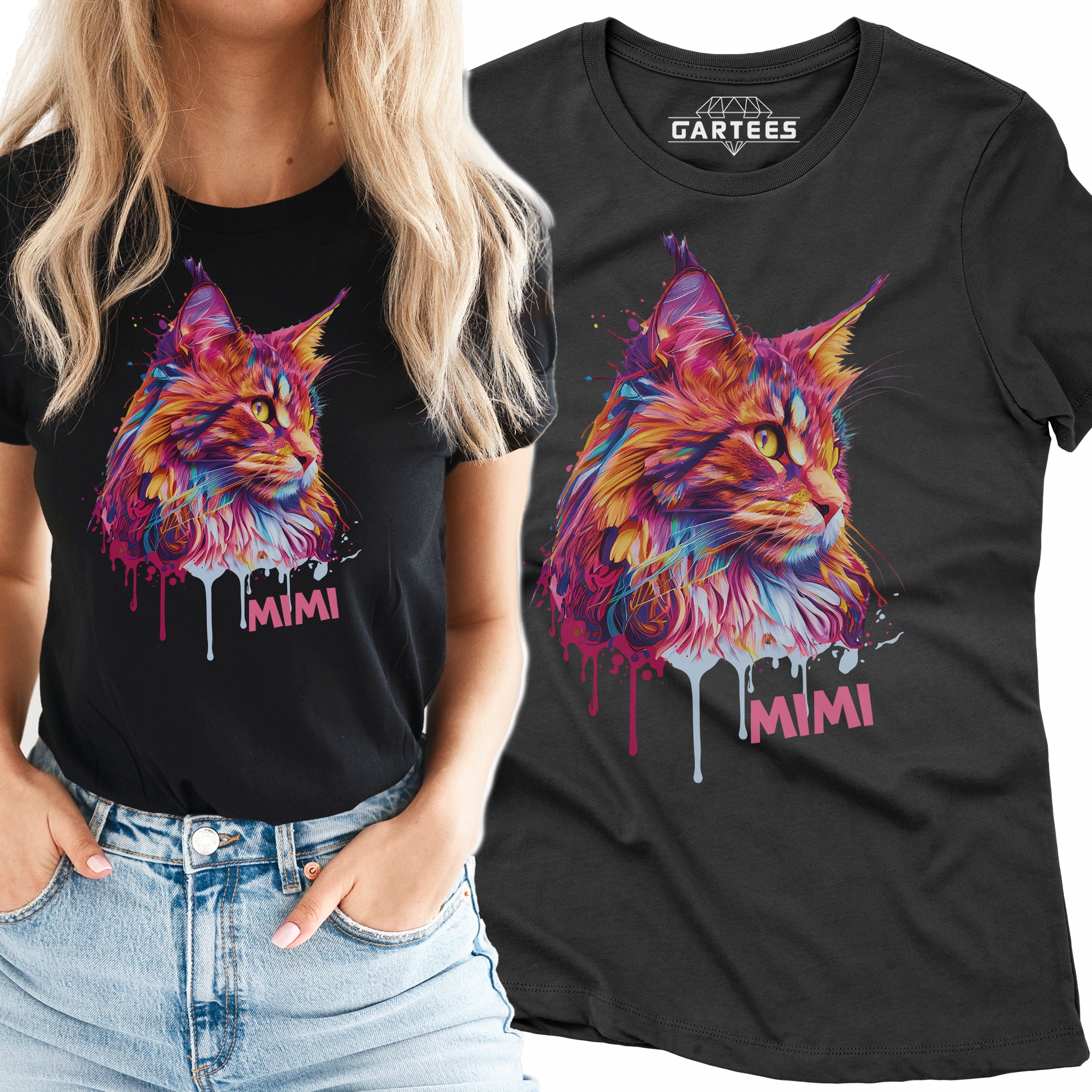

Koszulka Damska Imię Kota Maine Coon Tshirt Koty