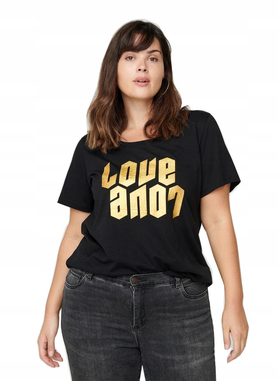 

ZZ3 Zizzi Bluzka T-shirt Z Napisem 46 48