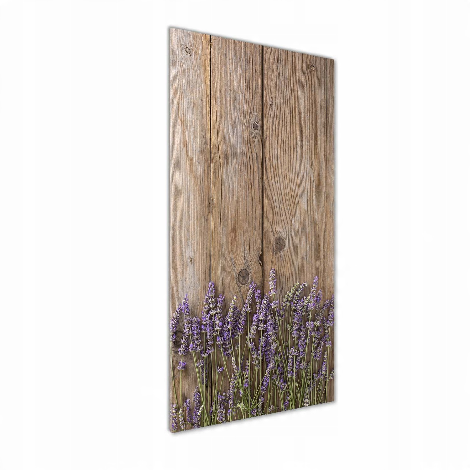 

Foto obraz na szkle Lawenda na drewnie 50x125 cm