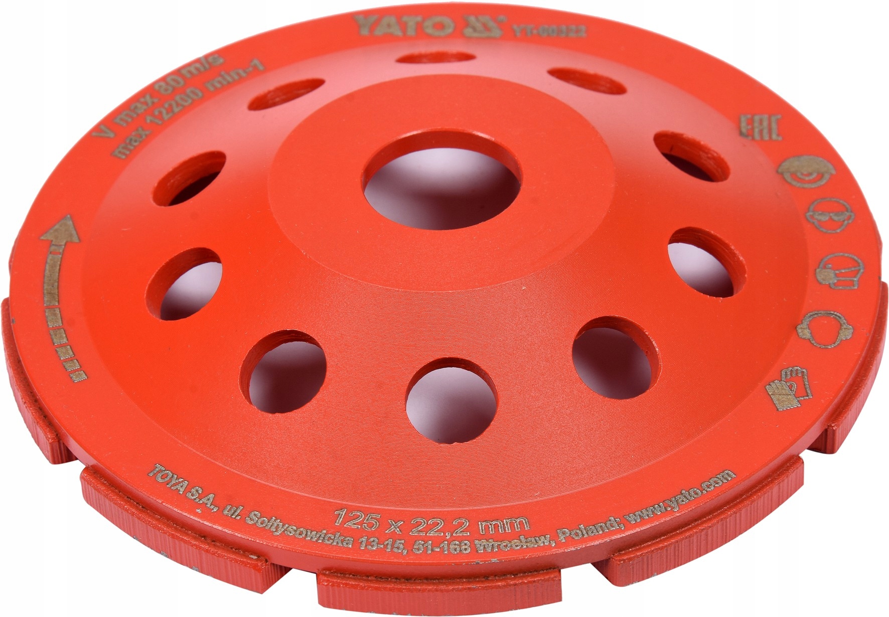 TARCZA DIAMENT DO SZLIFOWANIA BETONU YATO YT-60322 Kod producenta YT-60322