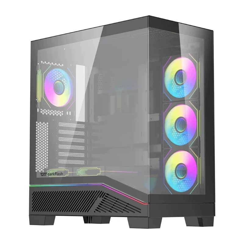 Herní počítačová Počítačová Skříň DarkFlash K430 Atx pro Pc s ventilátory