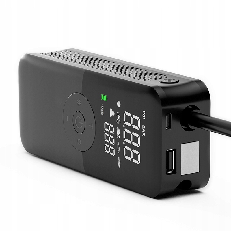 KOMPRESOR SAMOCHODOWY MOTOCYKLOWY POMPKA BEZPRZEWODOWA ROWER POWERBANK USB Stan opakowania oryginalne