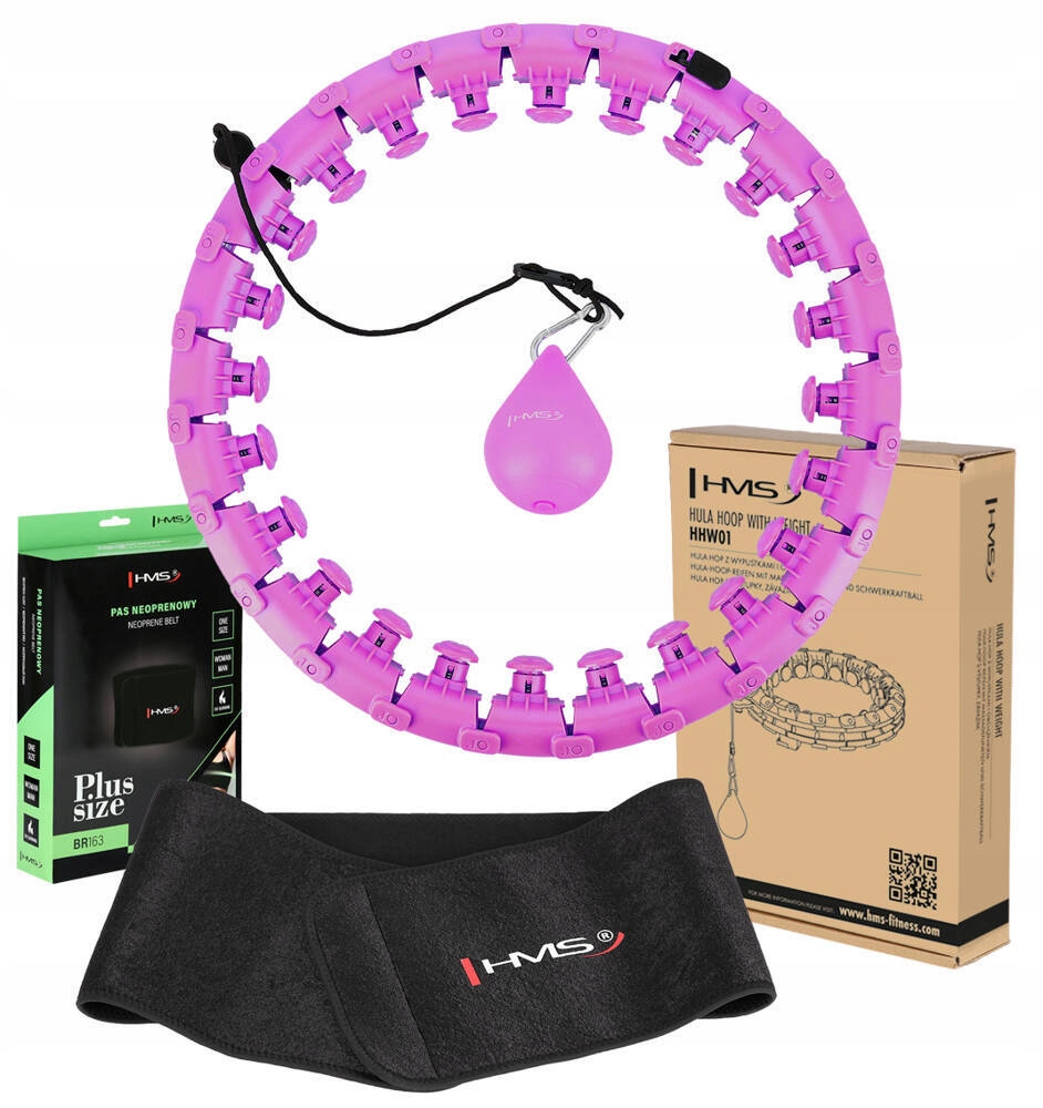 Hms Hula Hoop pro fitness cvičení s výstupky a závažím pás Plus Size