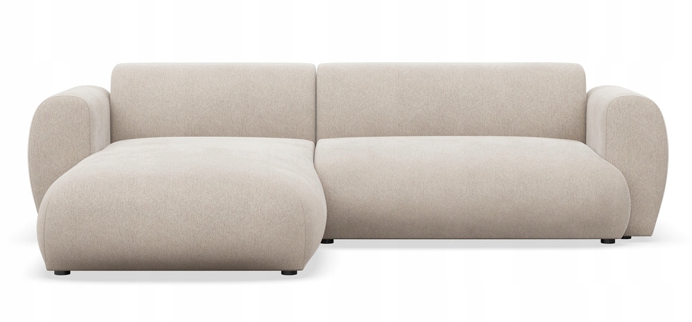 Rohová Sedací Souprava s funkcí spaní Emia L-tvarovaná, levostranná, béžová žinylka