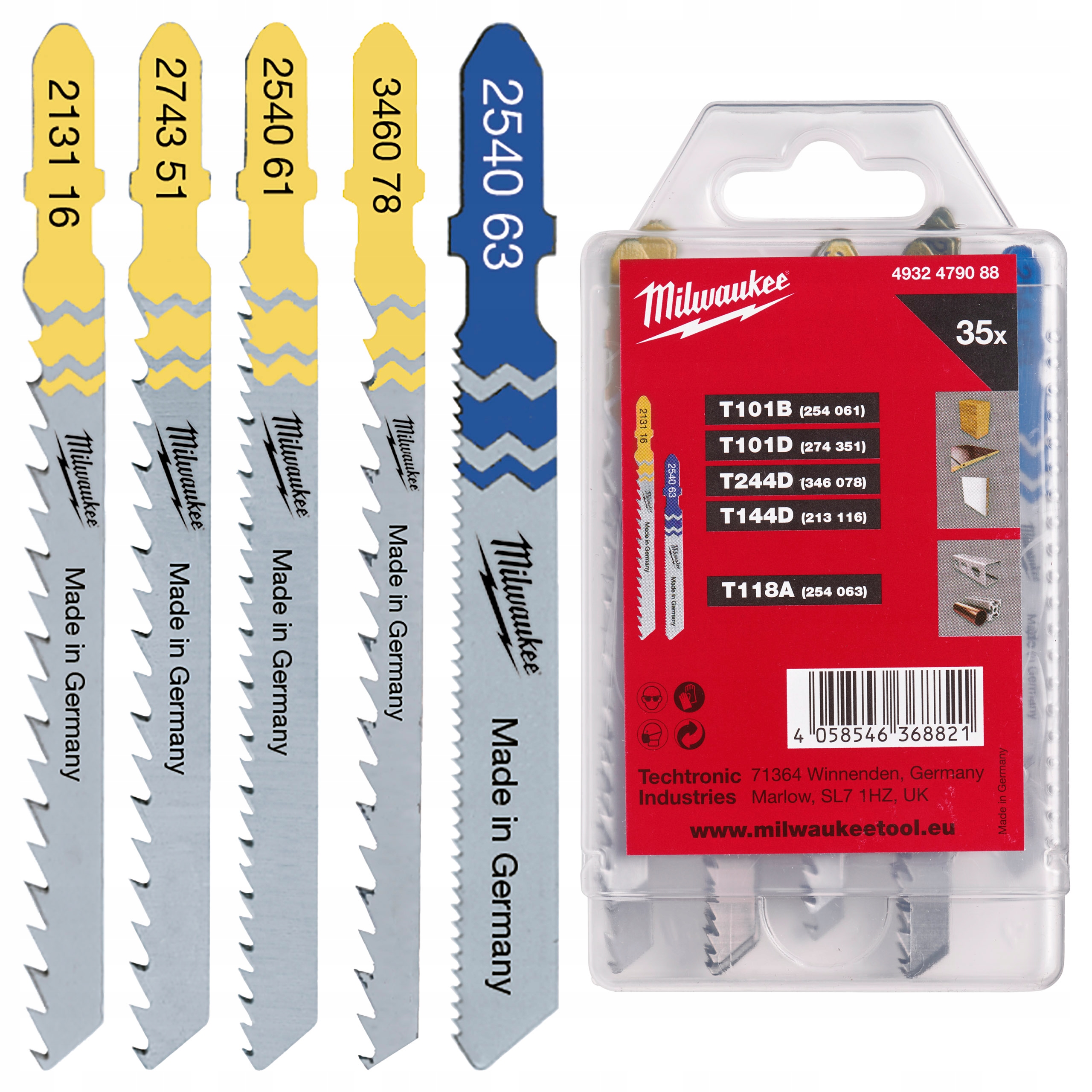Sada pilových listů pro přímočaré pily s T-držákem na dřevo a kov Milwaukee